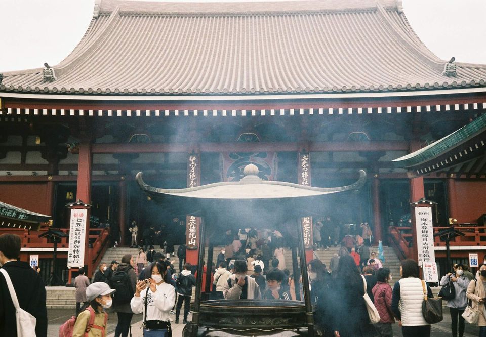 Asakusa Shrine close up with incense